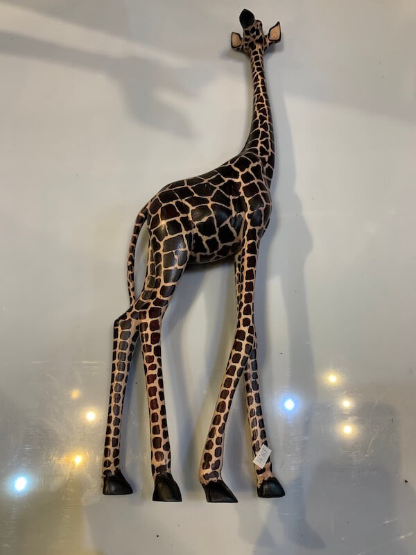 Wooden Giraffe Sculpture