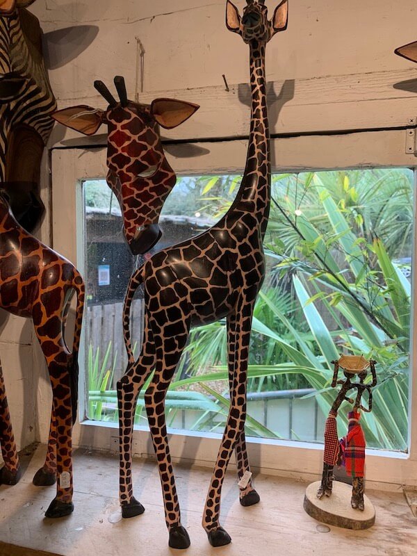 Wooden Giraffe Sculpture